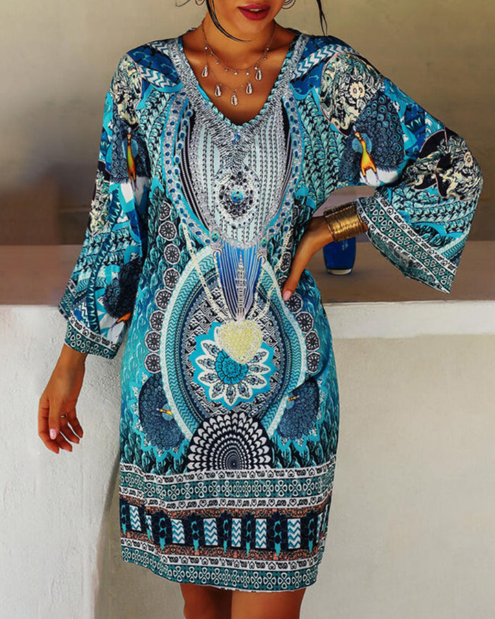 Emelia - Vibrant Boho Print Dress