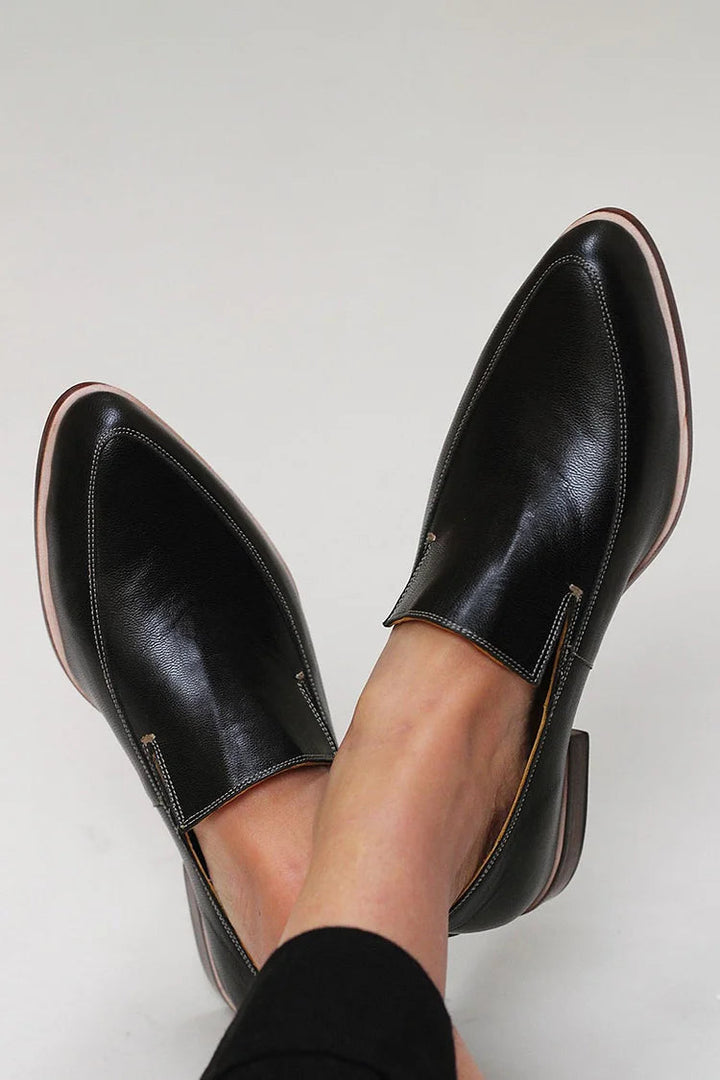 Zofia™ | Black Patchwork Loafer