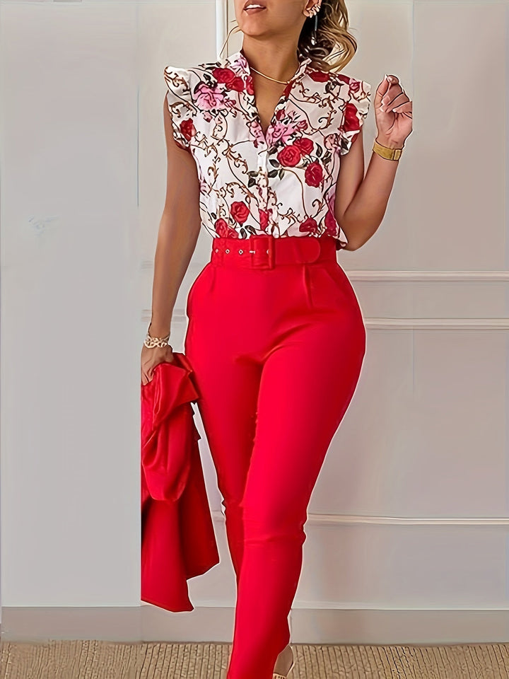 Florabel - Elegant Ruffle Sleeve Set