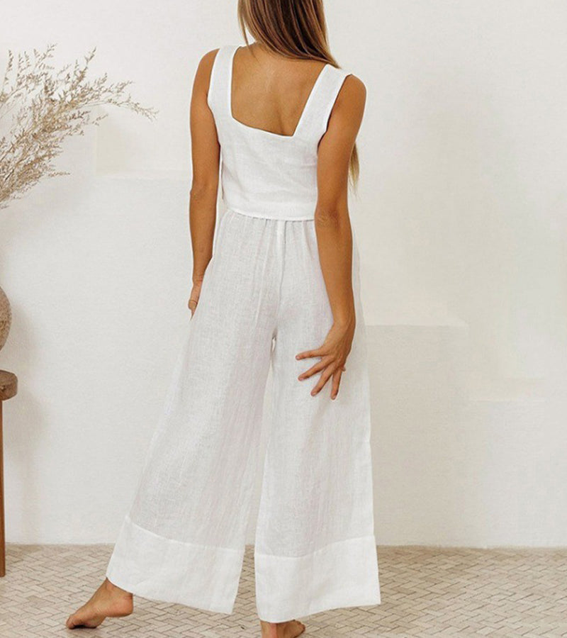 Megan - Minimalist Top and Flared Trousers Set