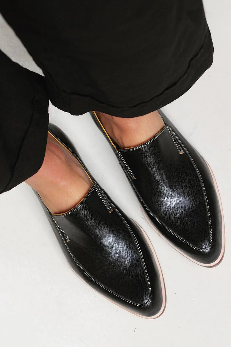 Zofia™ | Black Patchwork Loafer