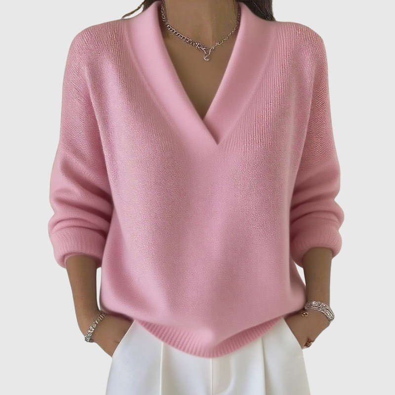 Pamela | Soft Relaxed V-Neck Jumper