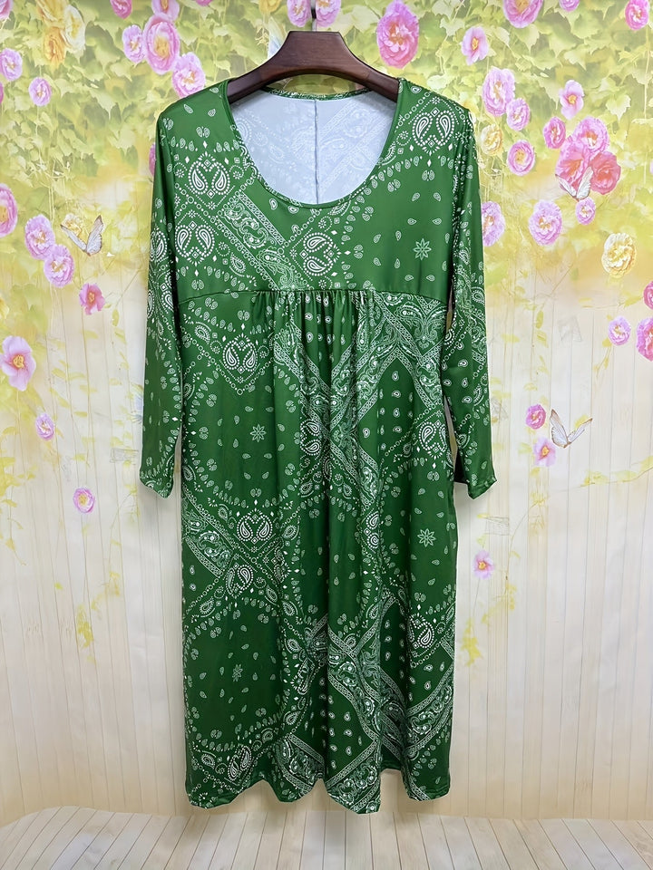 ELOWEN | CASUAL LONG-SLEEVE MIDI DRESS