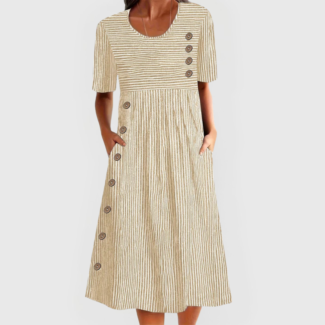 Shirley | Striped Midi Dress