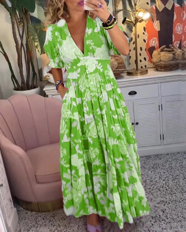Olive | Vibrant Floral Dress