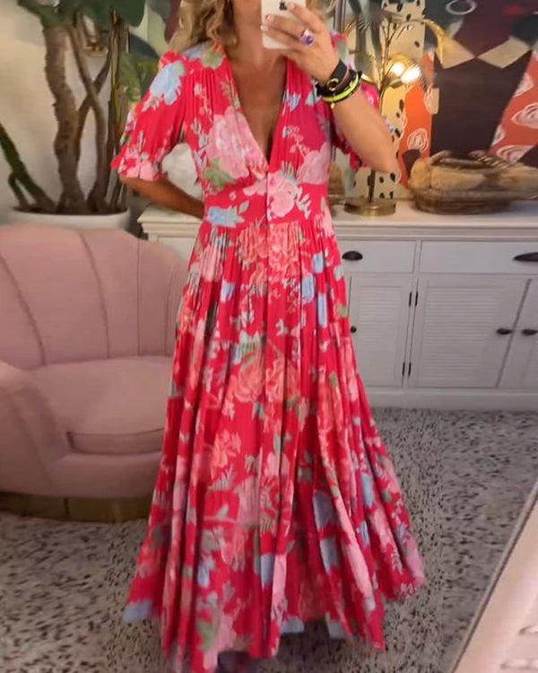 Olive | Vibrant Floral Dress