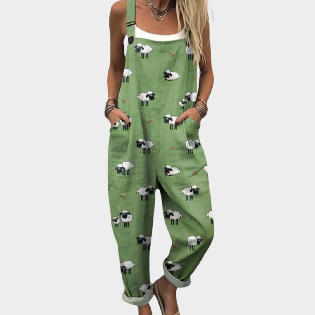 Comfortable Printed Overalls