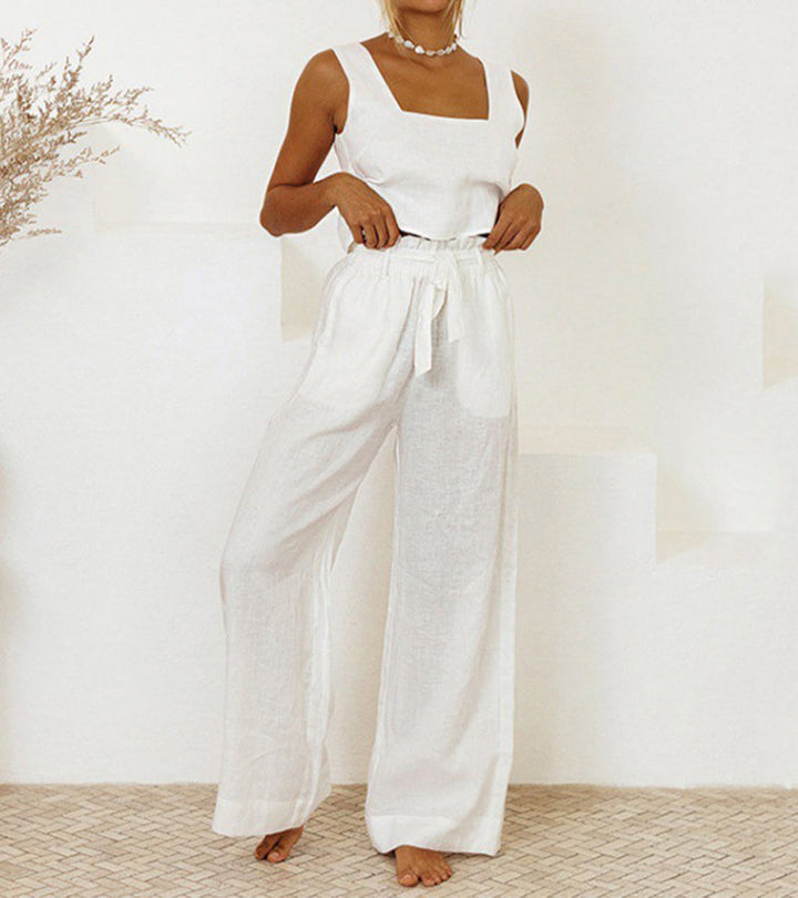 Megan - Minimalist Top and Flared Trousers Set