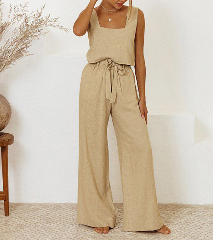 Megan - Minimalist Top and Flared Trousers Set