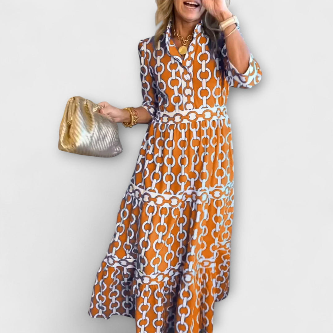 JULIANA | CHAIN PRINT MIDI DRESS
