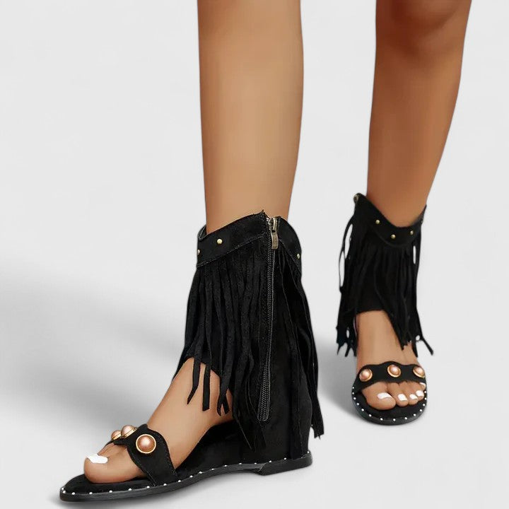 Tegan | Chic Fringe Sandals