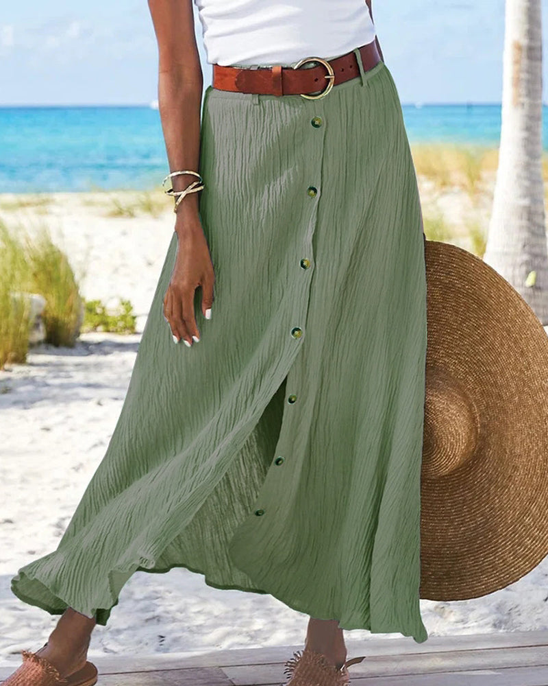 Mavis | Flowing Button Skirt