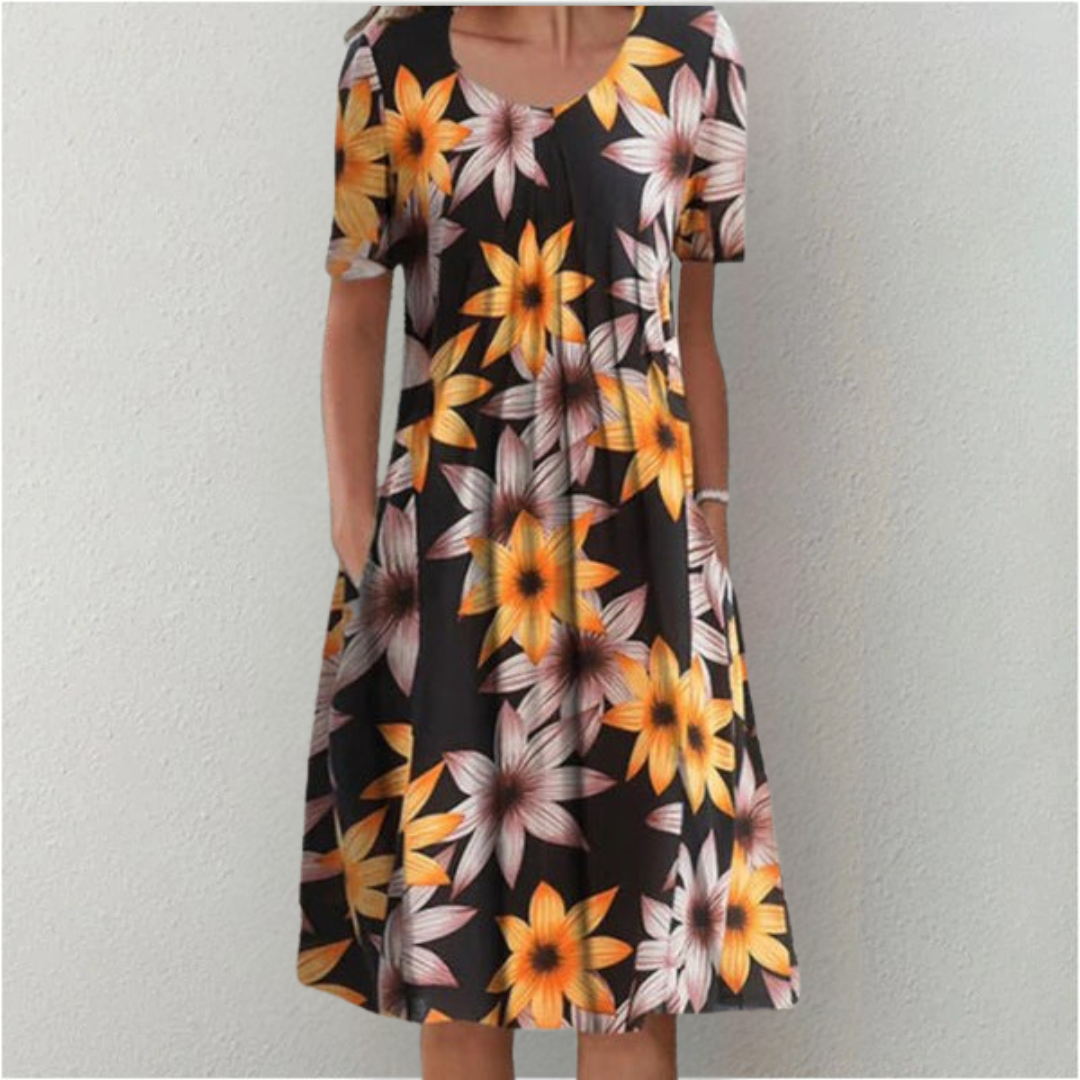 Hailey | Elegant Casual Floral Dress with Pockets