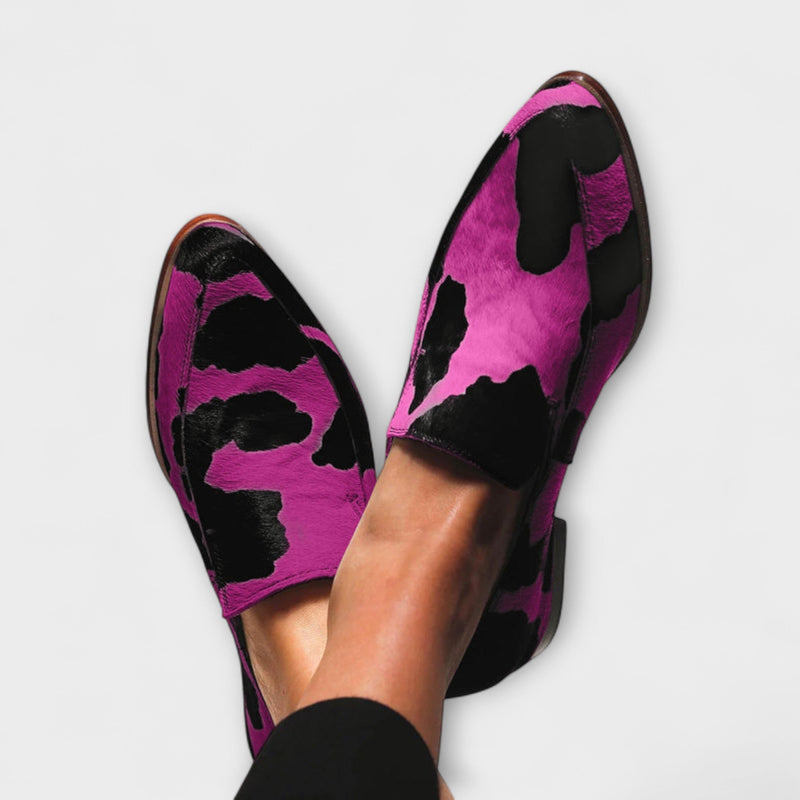 Sophie | Cow Print Loafers