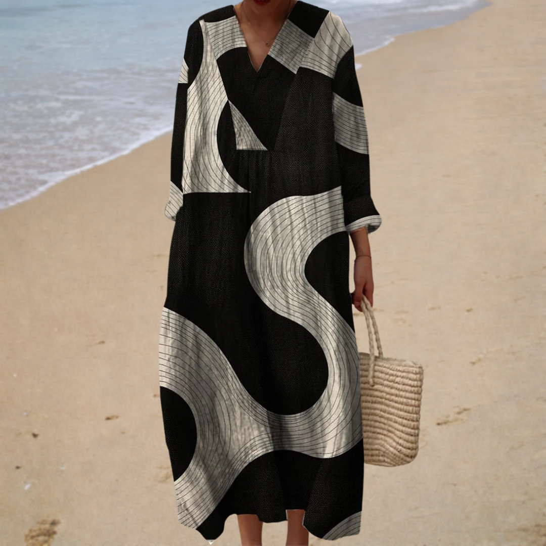 Flattering Printed Summer Dress