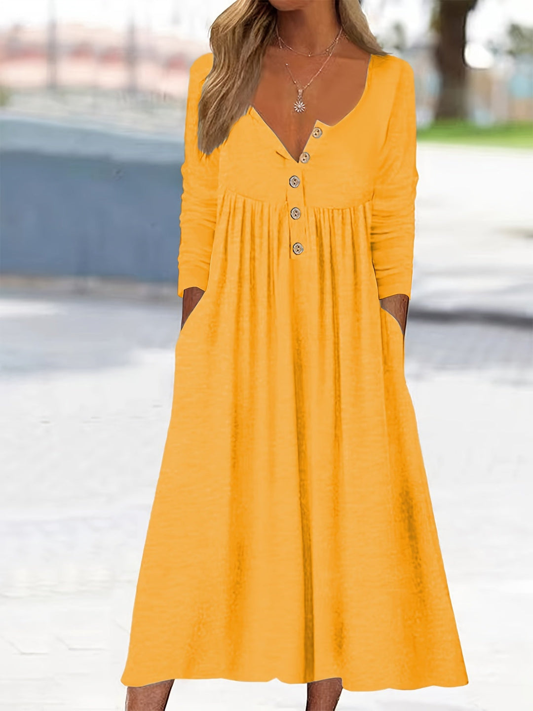 ZARA | BUTTON-FRONT MIDI DRESS