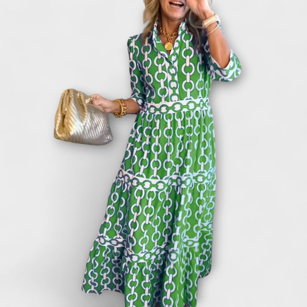JULIANA | CHAIN PRINT MIDI DRESS