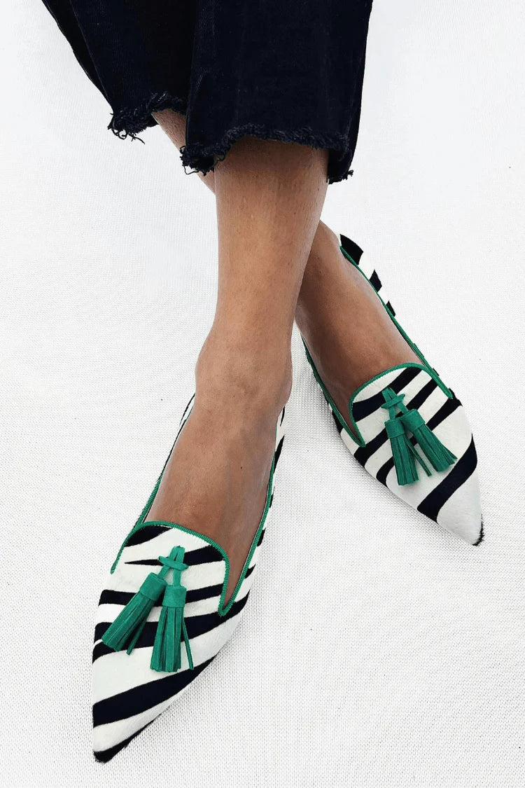 Keira | Green Zebra Loafers
