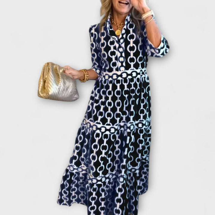 JULIANA | CHAIN PRINT MIDI DRESS