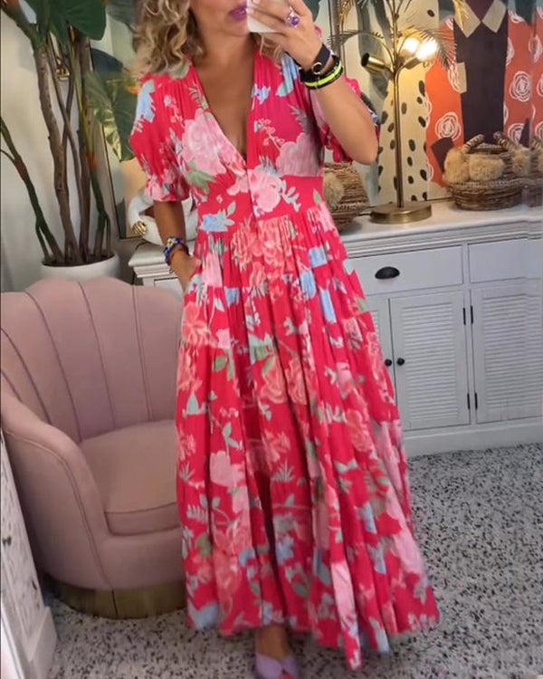 Olive | Vibrant Floral Dress