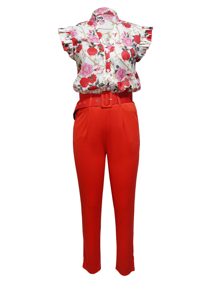 Florabel - Elegant Ruffle Sleeve Set