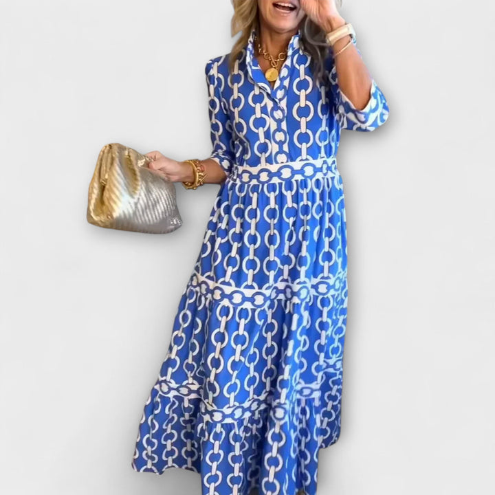 JULIANA | CHAIN PRINT MIDI DRESS