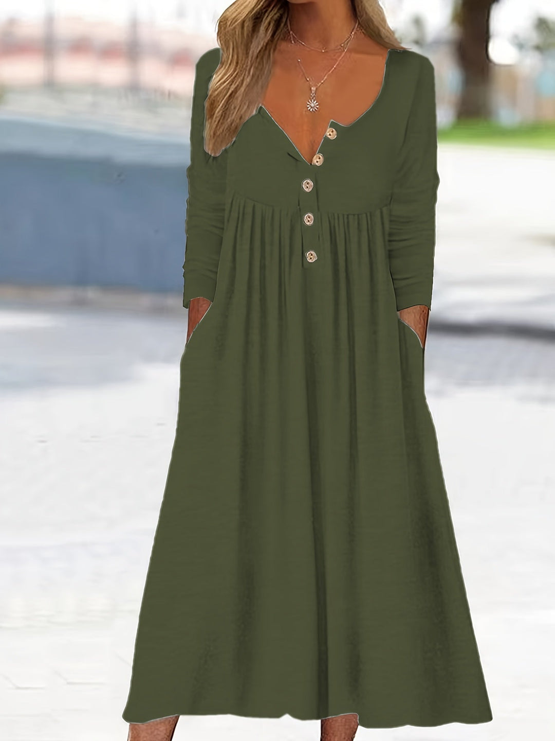 ZARA | BUTTON-FRONT MIDI DRESS