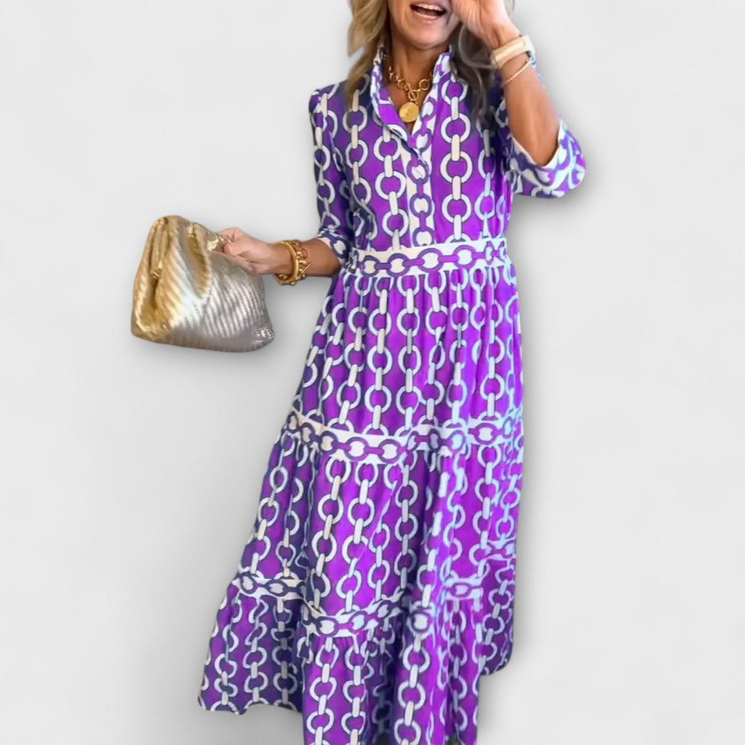 JULIANA | CHAIN PRINT MIDI DRESS