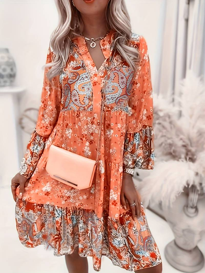 Janelle | Printed Boho Dress