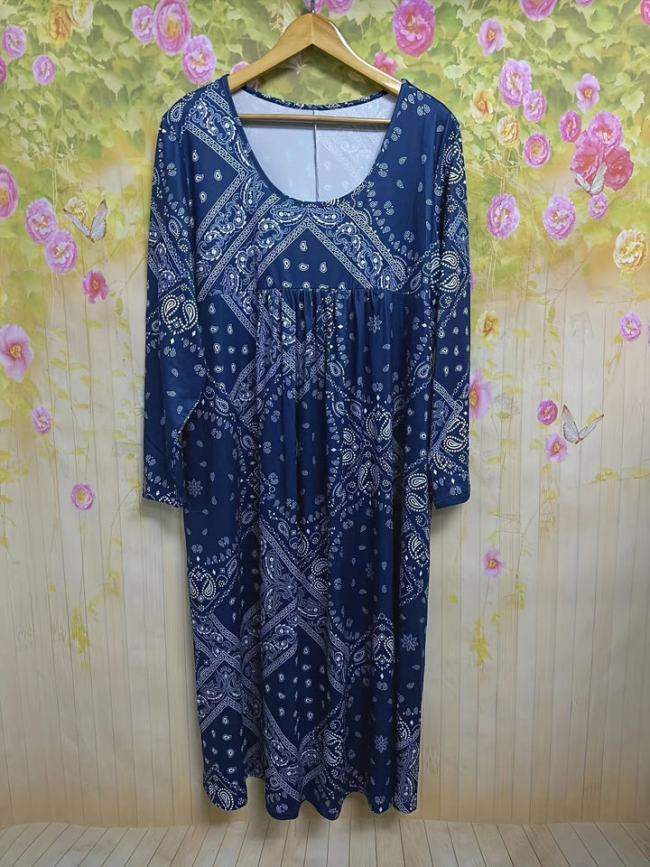 ELOWEN | CASUAL LONG-SLEEVE MIDI DRESS