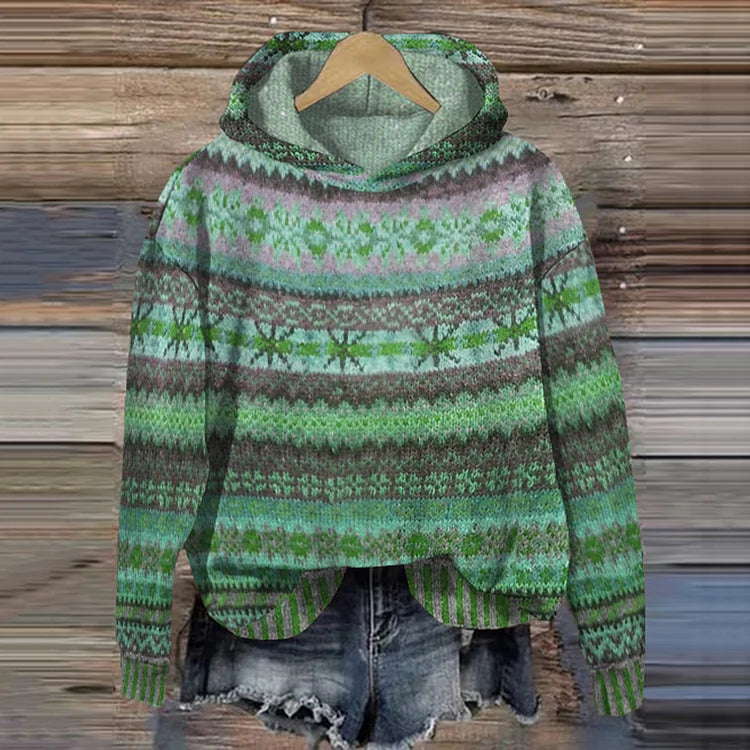 Gaby | Retro Patterned Hoodie