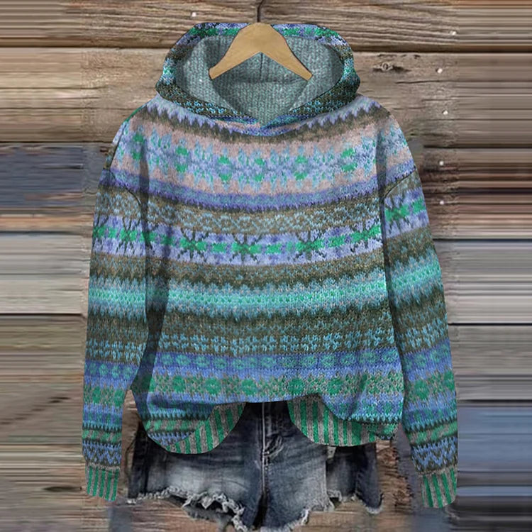 Gaby | Retro Patterned Hoodie