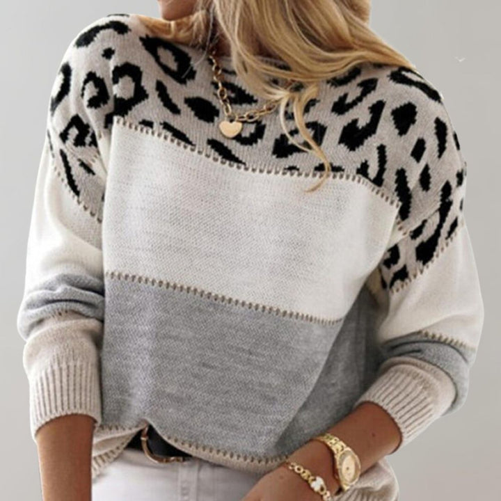 Diane | Leopard Accent Knit Jumper