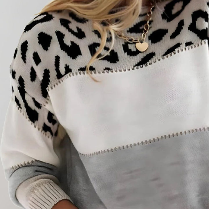 Diane | Leopard Accent Knit Jumper