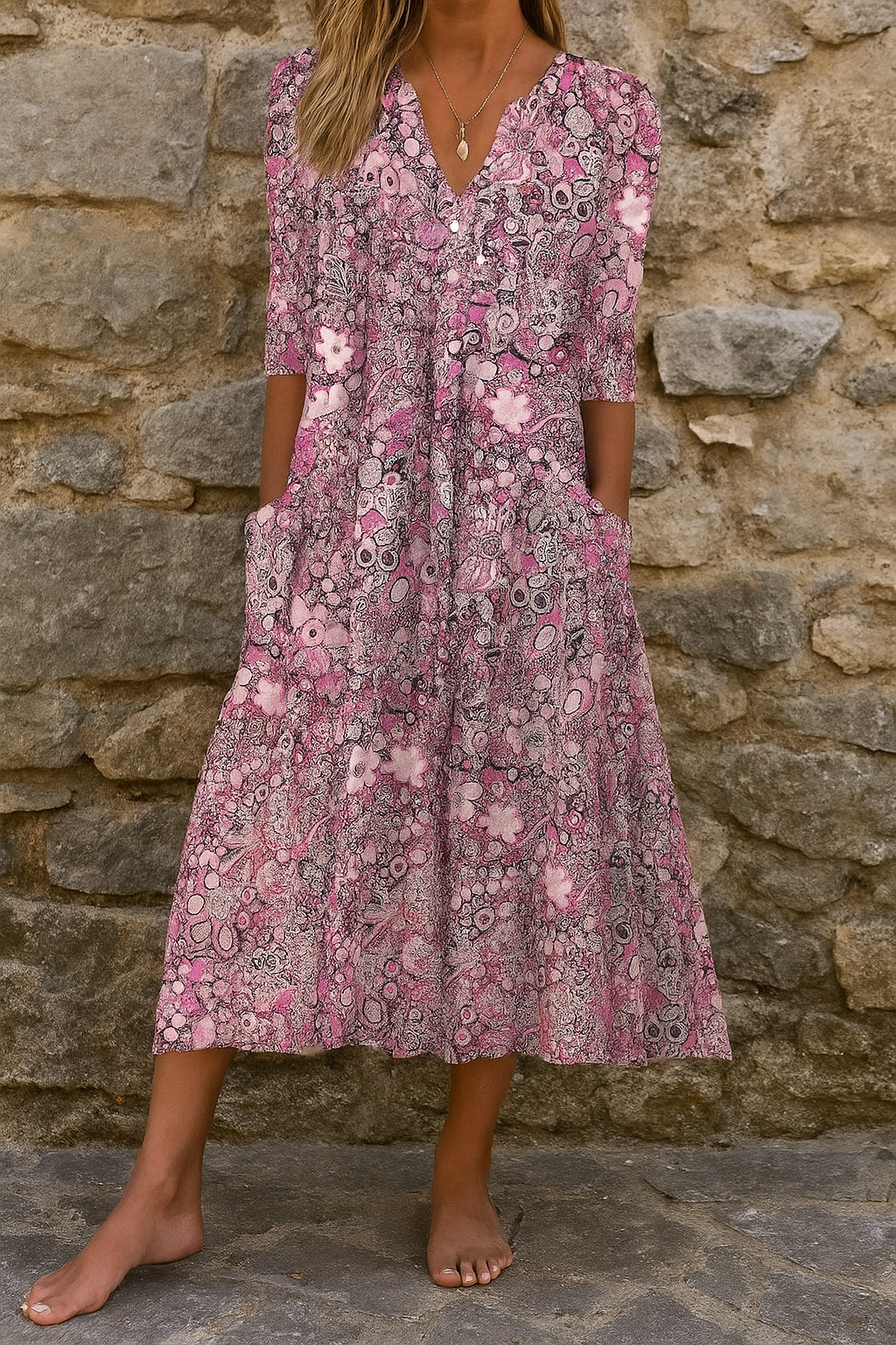 Megan | Elegant V-Neck Dress