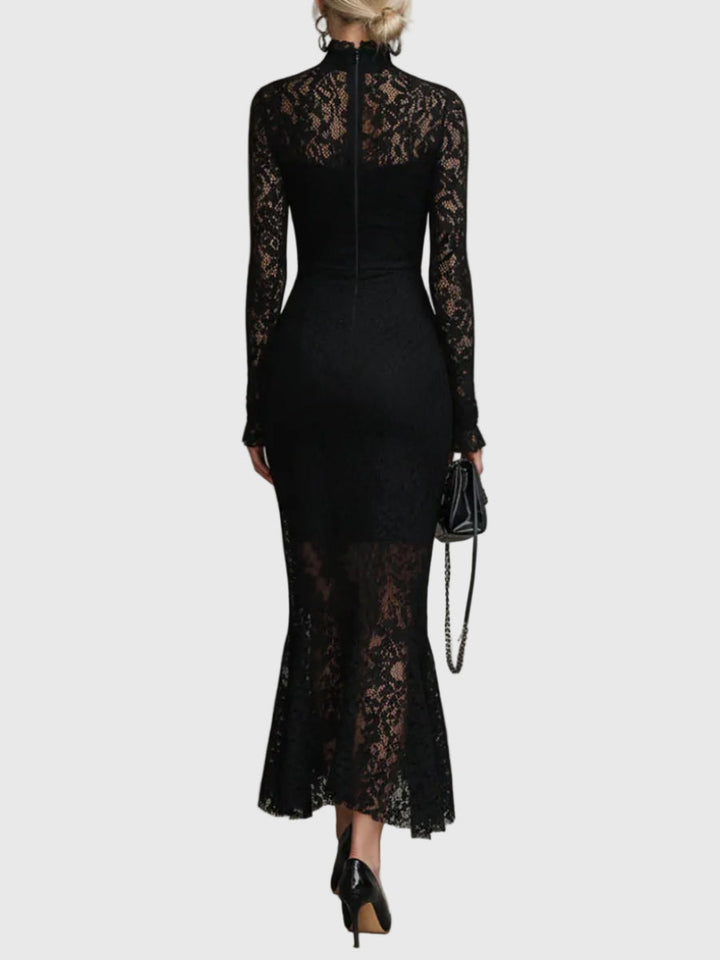 Monica | Elegant Lace Flared Maxi Dress