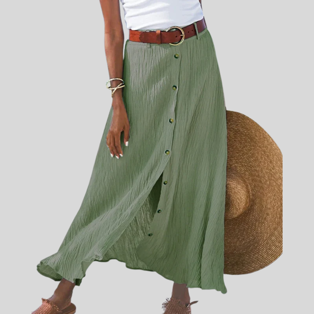 Syndy - Flowing Button Skirt