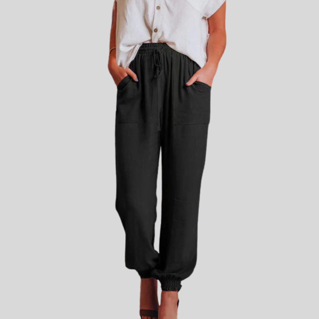 Coral | Elegant Drawstring Trousers