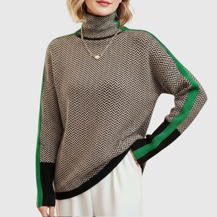 Eleanor | Luxe Herringbone Turtleneck
