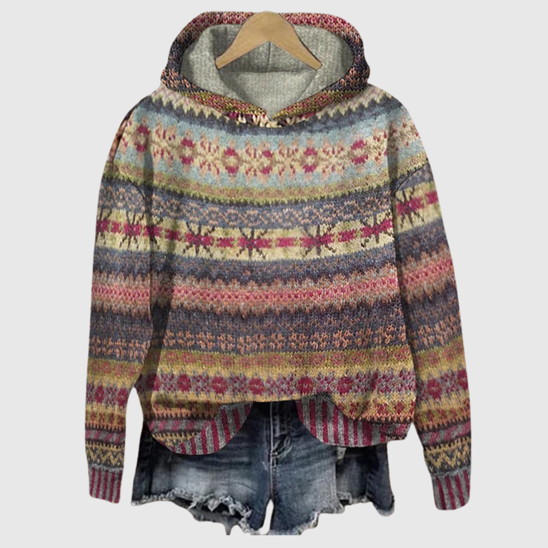 Gaby | Retro Patterned Hoodie