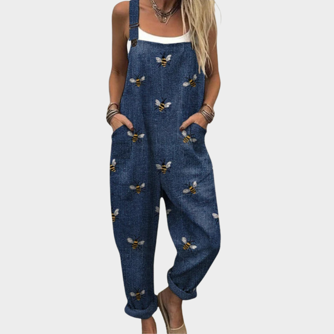 Comfortable Printed Overalls
