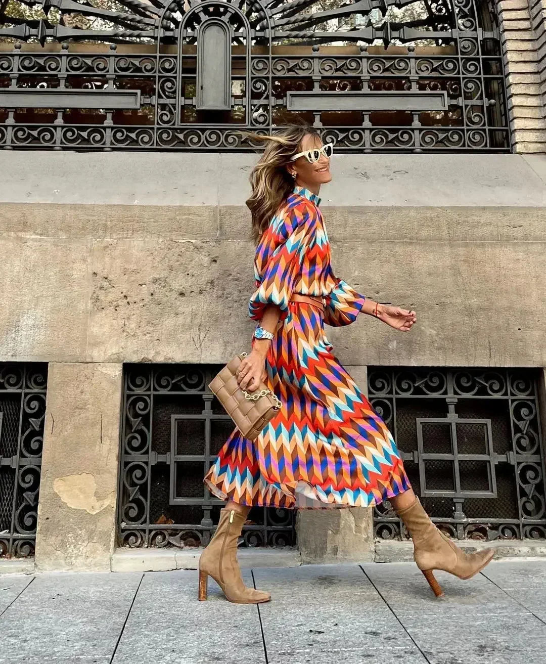 Margot | Vibrant Geometric Dress