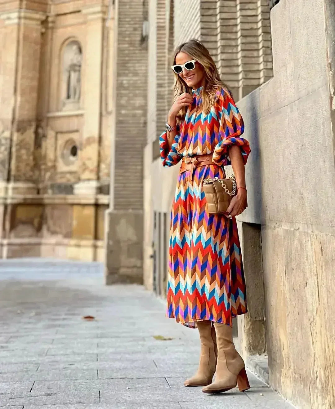 Margot | Vibrant Geometric Dress
