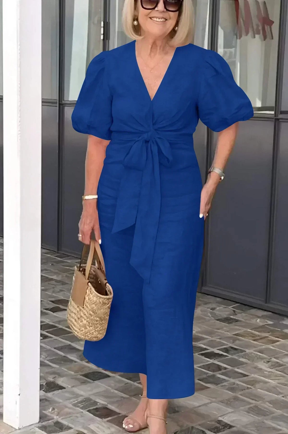 Vivienne | Elegant V-neck Midi Dress