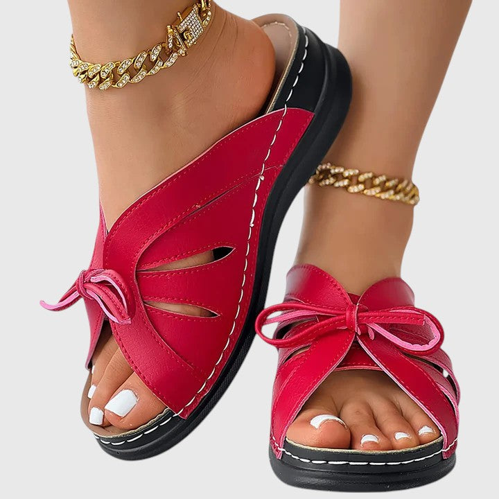 Darcy - Chic Slip-On Sandals with Bow