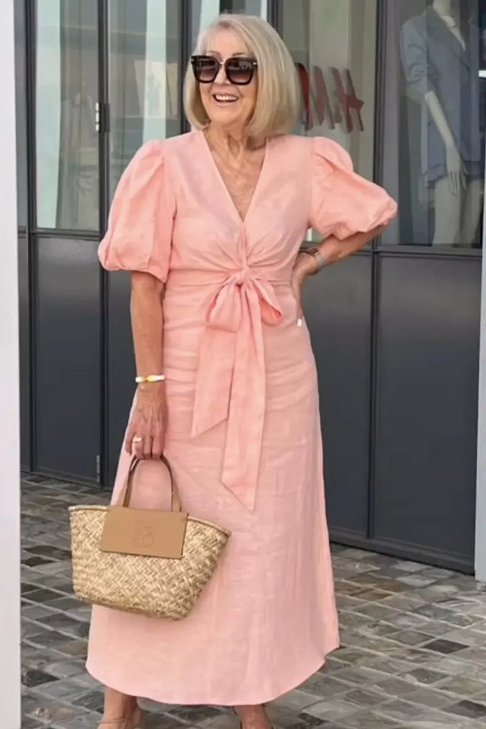 Vivienne | Elegant V-neck Midi Dress
