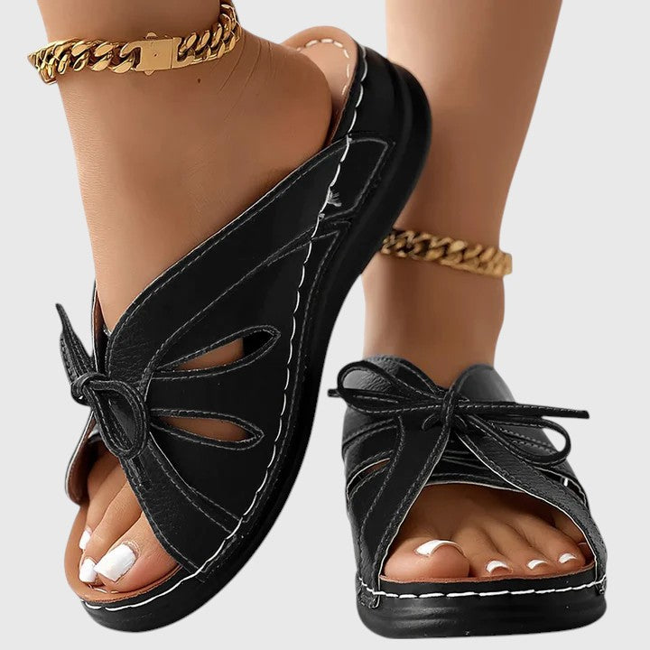 Darcy - Chic Slip-On Sandals with Bow