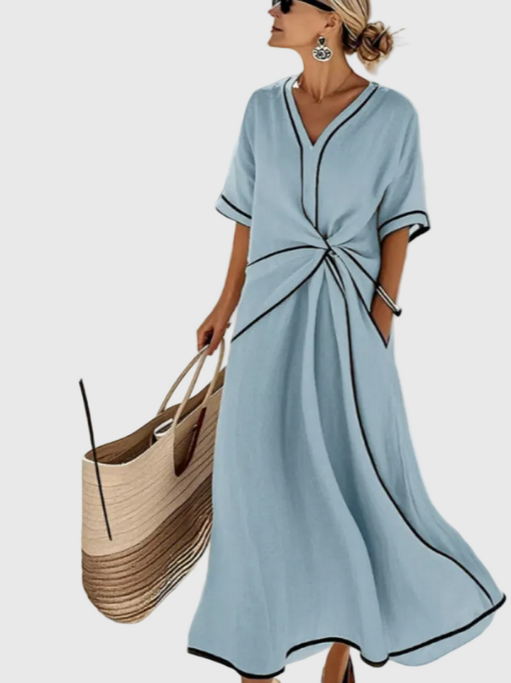 Helena | Draped Side Maxi Dress