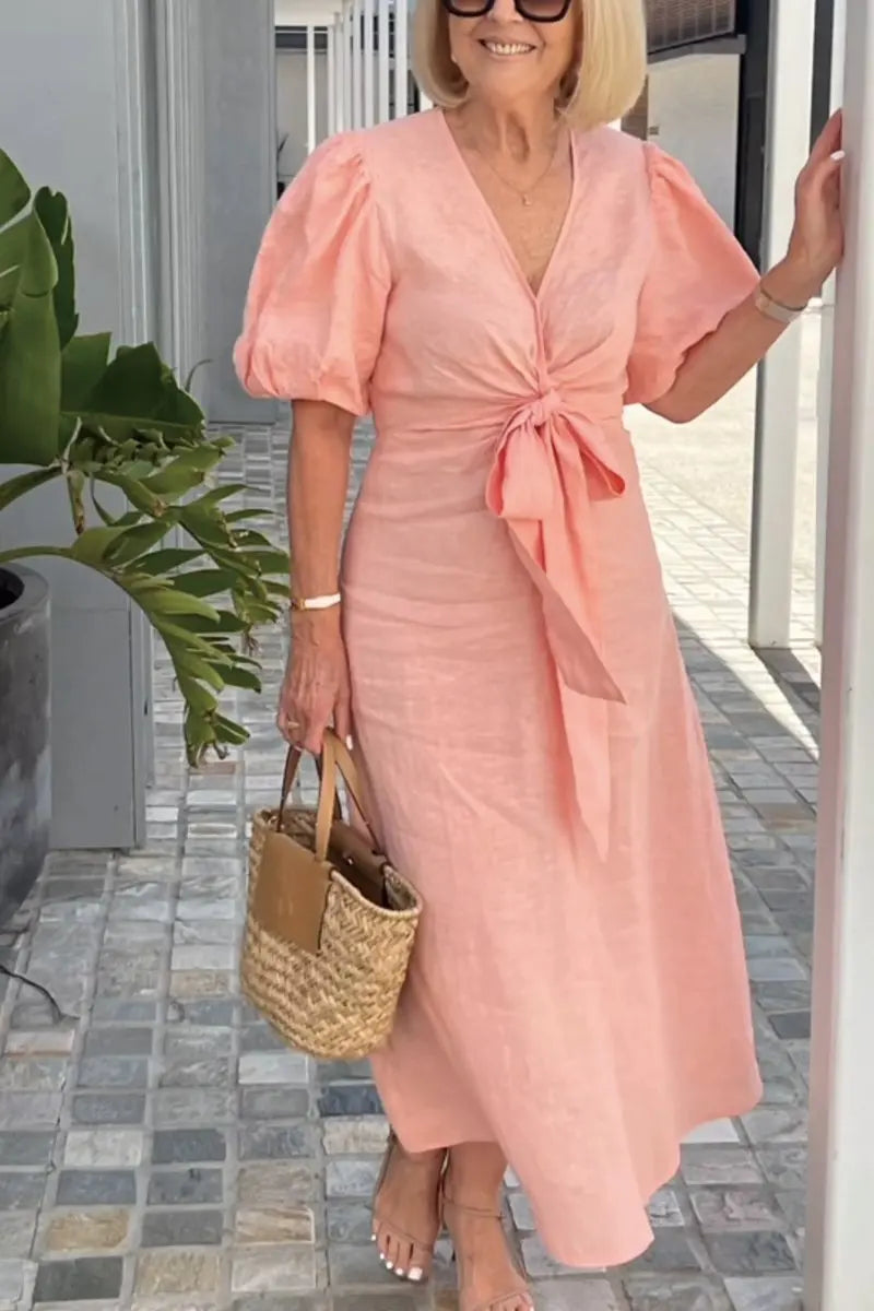 Vivienne | Elegant V-neck Midi Dress