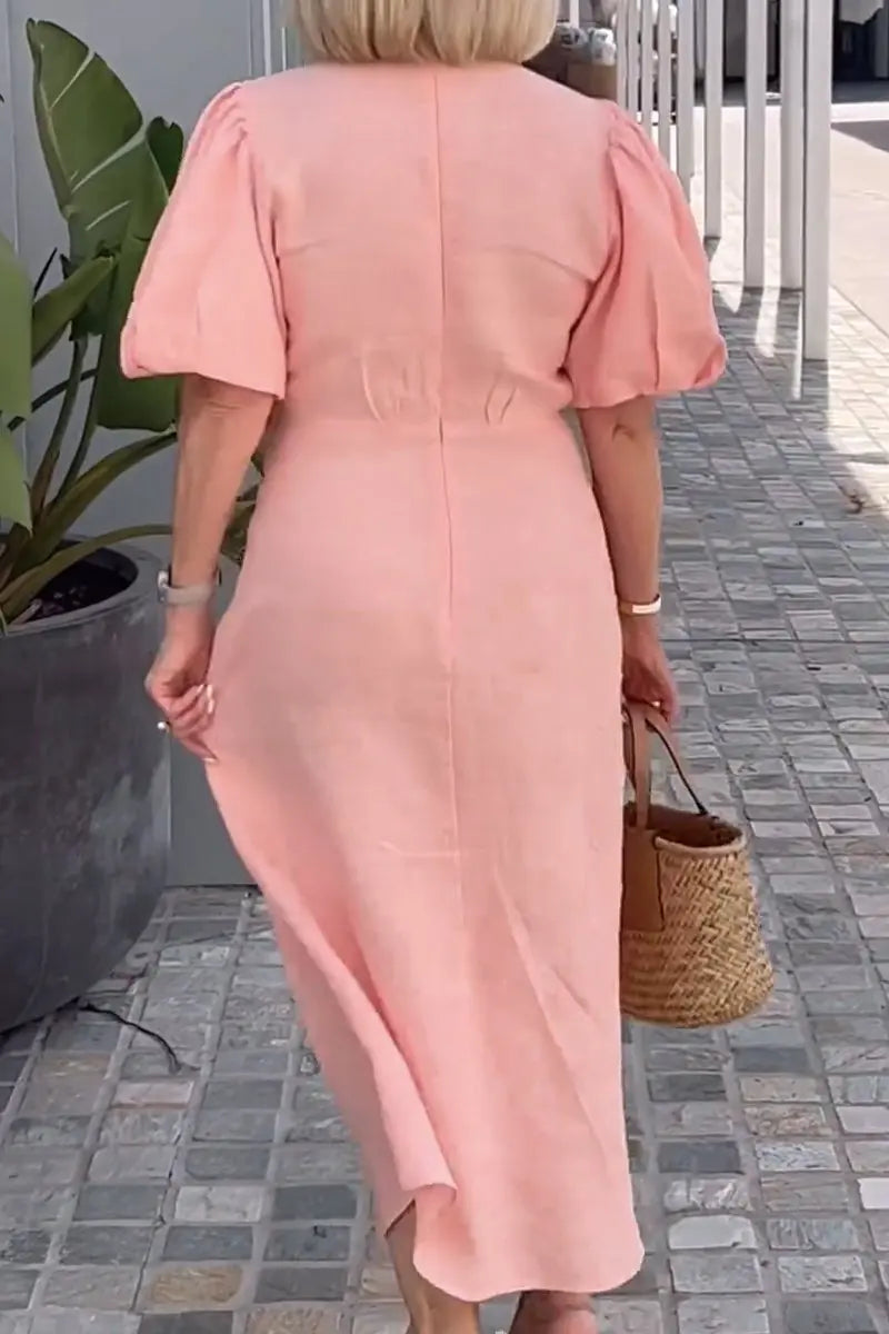 Vivienne | Elegant V-neck Midi Dress